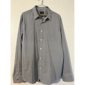 UNTUCKit Shirt Men XLarge Black Check Button Up Long Sleeve Nylon Slim Fit
